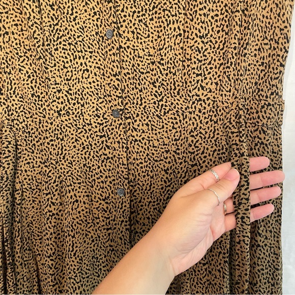 Ann Taylor Loft Leopard Print V-Neck Midi Shirtdress Size 10 - Picture 7 of 12